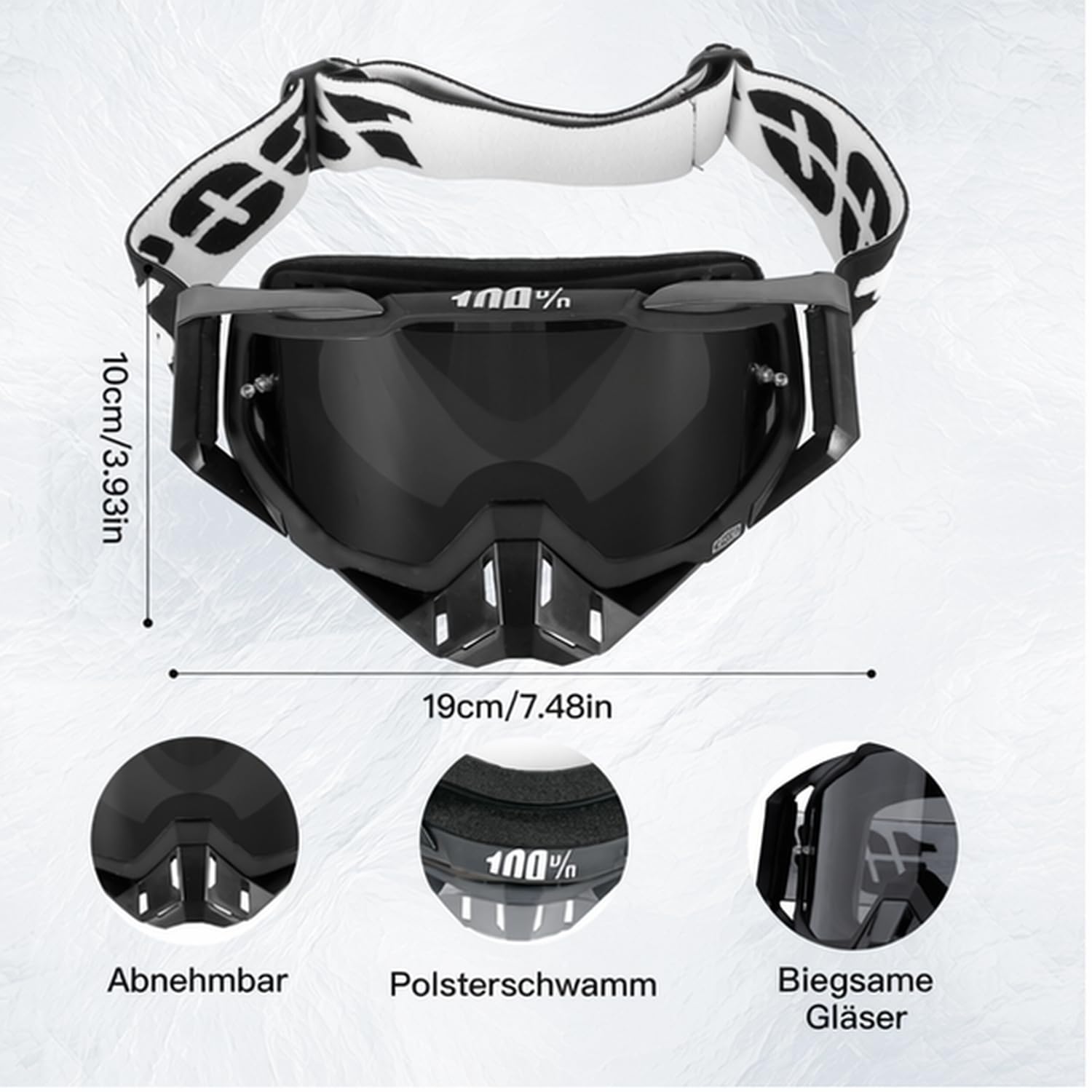 Motocross Brille Moped Brille Dirt Bike Crossbrilles Fullface Brillen Mtb Goggle Off Road Brillen Winddichte Staubdichte Motocross-Brilles Off Road Racing Fahrbrilles