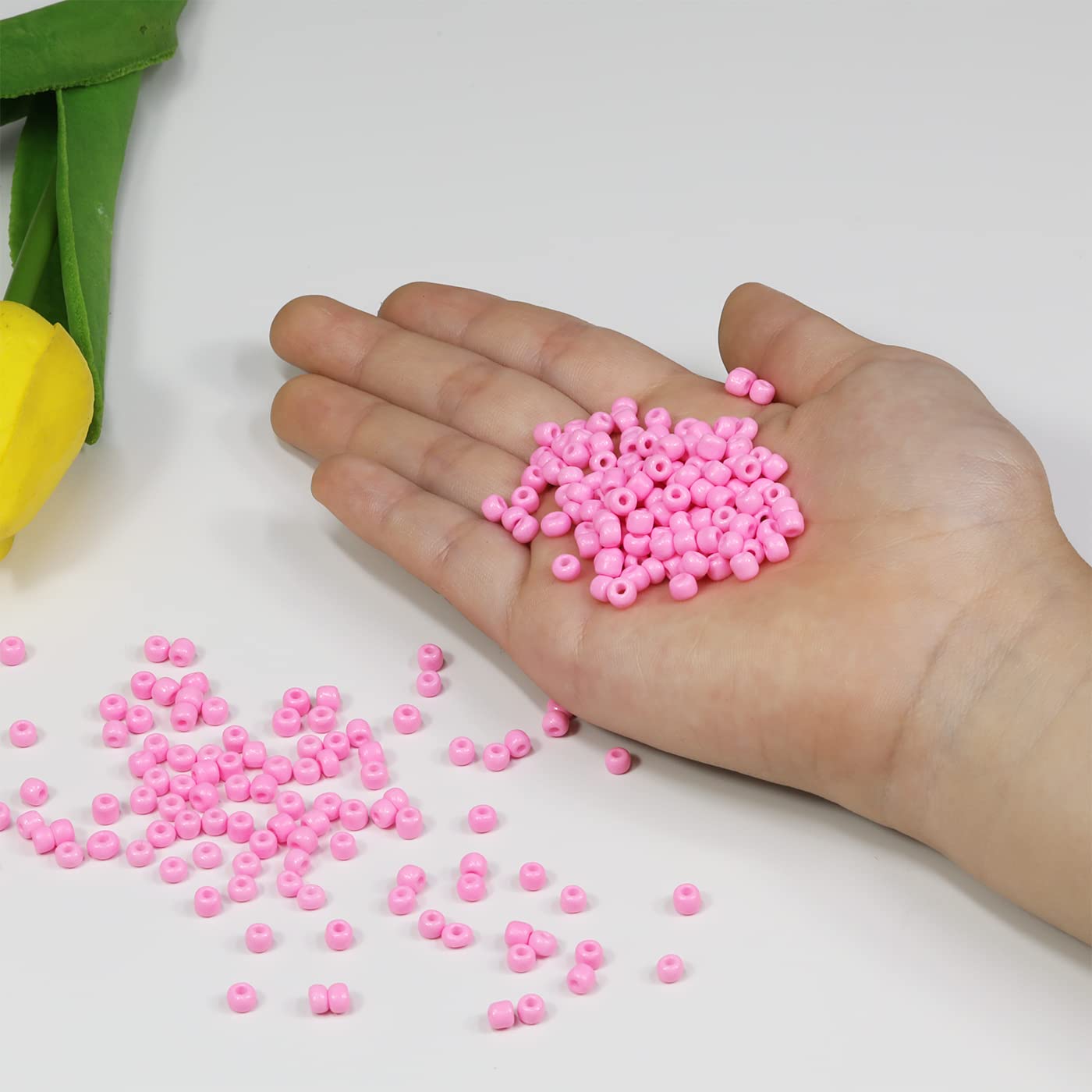 4mm Pink Seed Beads About 1600pcs/110Grams in Bag,6/0 Glass Craft Beads for Making Earrings Waist Jewelry - Image 3