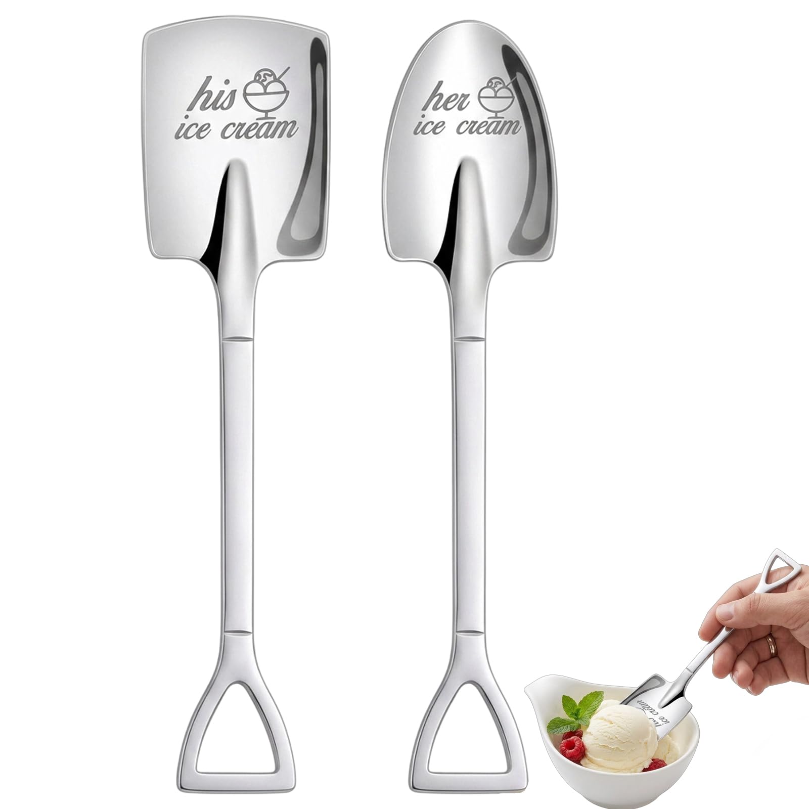 Wedding Anniversarys Gifts & Wedding Gift, 2Pcs Romantic Mr and Mrs Stainless Steel Spoon Set, Ideal Coffee Tea Spoon Presents for Couples Newlyweds Valentines Day