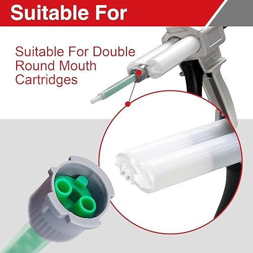 Miniatura 4 de 40 boquillas de mezcla de epoxi, boquillas dispensadoras desechables compatibles con cartuchos duales de 1.7 fl oz (relación de mezcla 11 y 21) para
