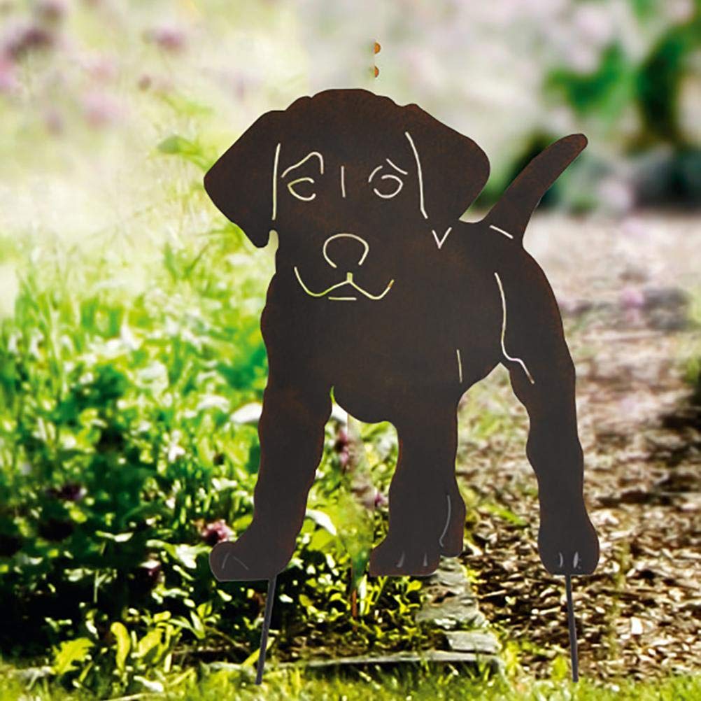 Enkomy Outdoor Garden Decor, Metal Garden Dog Statue Poles Animal Silhouette for Garden Home Decor - Image 3