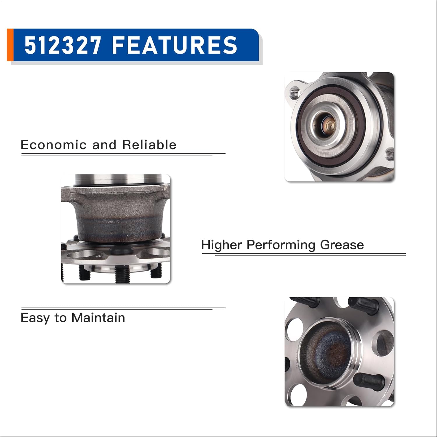 PAROD Pair 512327 Rear Wheel Hub & Bearing Assembly Fit for 2004-2008 Acura TSX, 2005-2007 Honda Accord Hybrid - Image 5