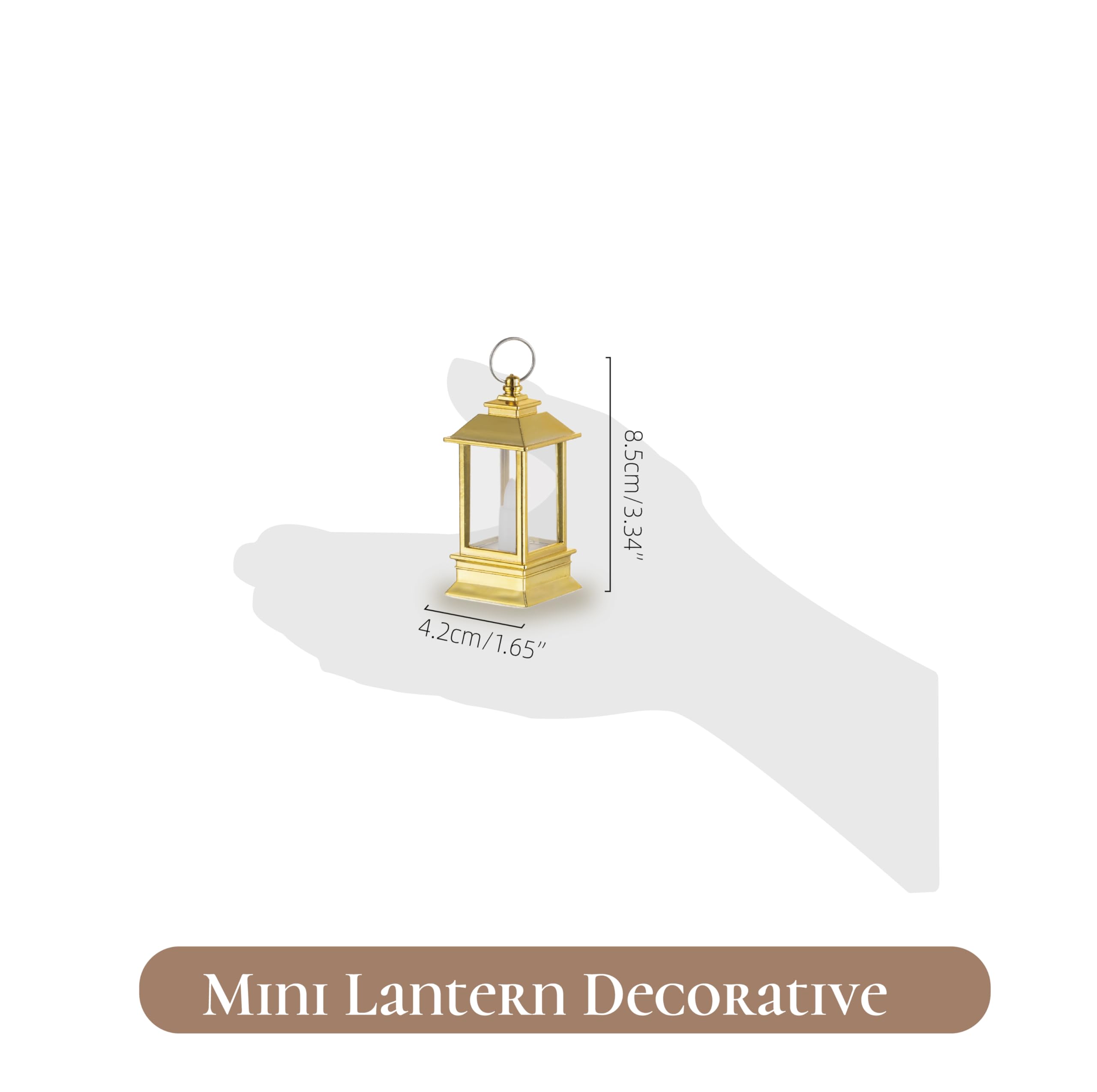 Linternas doradas decorativas para interiores: 24 piezas mini linternas para centros de mesa de boda, pequeñas luces LED alimentadas por batería a granel para decoración de fiesta de 2