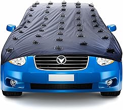 FABTEC Dog Protection Car Cover for Both roof and Bonnet Attach Full Car Protection from Dogs, Pet and Animals with Spikes for Small Cars 1pc (13ftX55Inch)