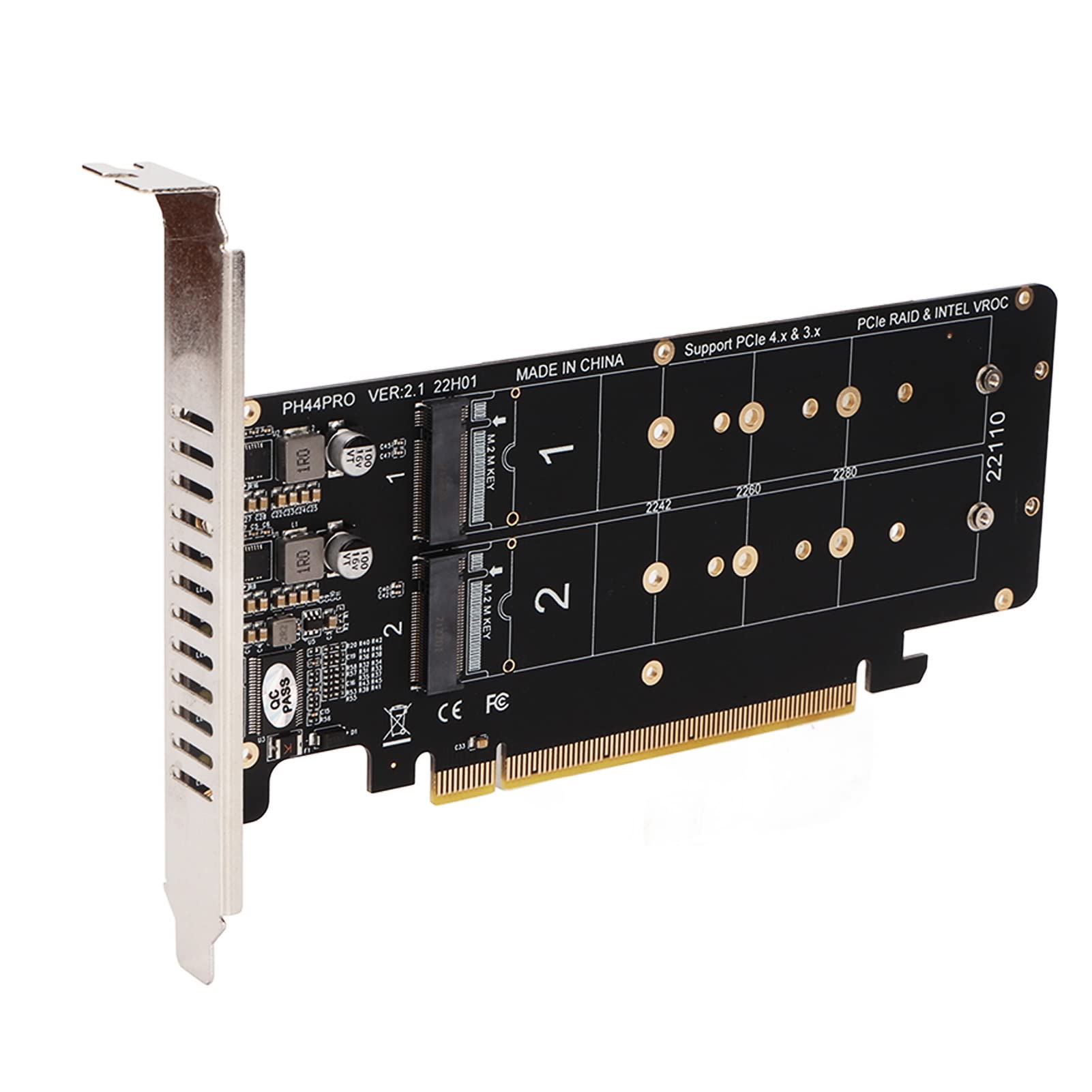 Scheda Di Espansione PCIe X16 A M.2 NVMe - 4 Porte, Dissipatore Di Calore, Supporto RAID 0, Velocità Fino A 14000+ MB/s, Per PC E Server