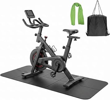 Walking Pad Mat for Carpet,6mm Thick,Bike Mat Compatible with Peloton Bike,Elliptical,Treadmill Mat,Under Exercise Bike Trainer Pad for Indoor Stationary Spin Bike Gym Equipment Hardwood Floor Carpet