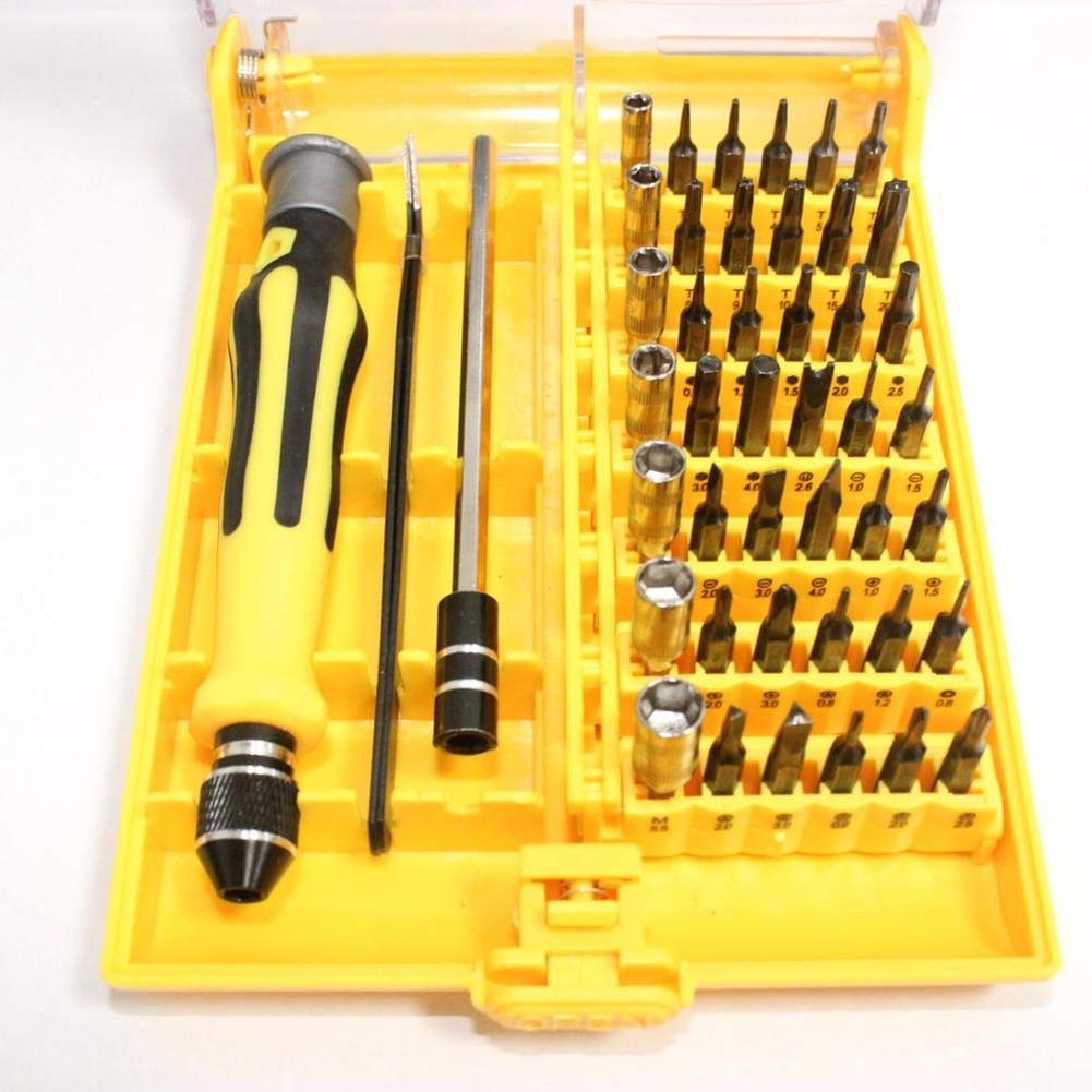 Luchang 45 Piece Household Tool Set including Metric Wrenches Precision Screwdrivers Set and Most Reached for Hand Tools Magnetic Screwdriver Set 45 In 1 Set Precision Screw Driver Tools With Tweezer