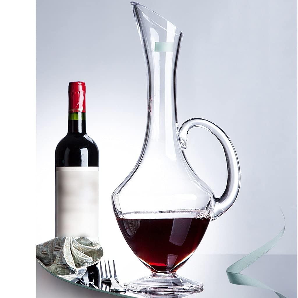 Decantador de Vino Cristal de cristal vino tinto decantador hecho a mano libre de plomo creativo oblicuo oblicuo jarra,decantador de vinos,dispensador de vinos para restaurantes y bares del hogar Deca