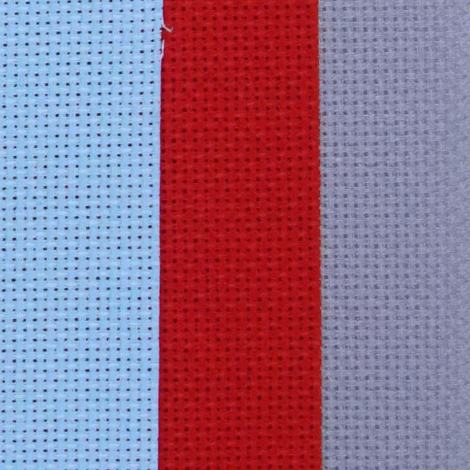 Image of KCS 3 pc of 15 inch x 18 inch(38cmx45cm) 18 Count Cross Stitch Cotton Aida Cloth Needlework Rolled Fabric Box,18CT,Light Blue+Red+Light Steel Grey
