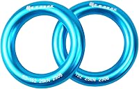 Vista 2 de Anillo de aluminio de 25 kN, junta tórica de tensión perfecta, anillo de conexión para escalada en roca, arborista, hamaca, rescate, slackline, azul