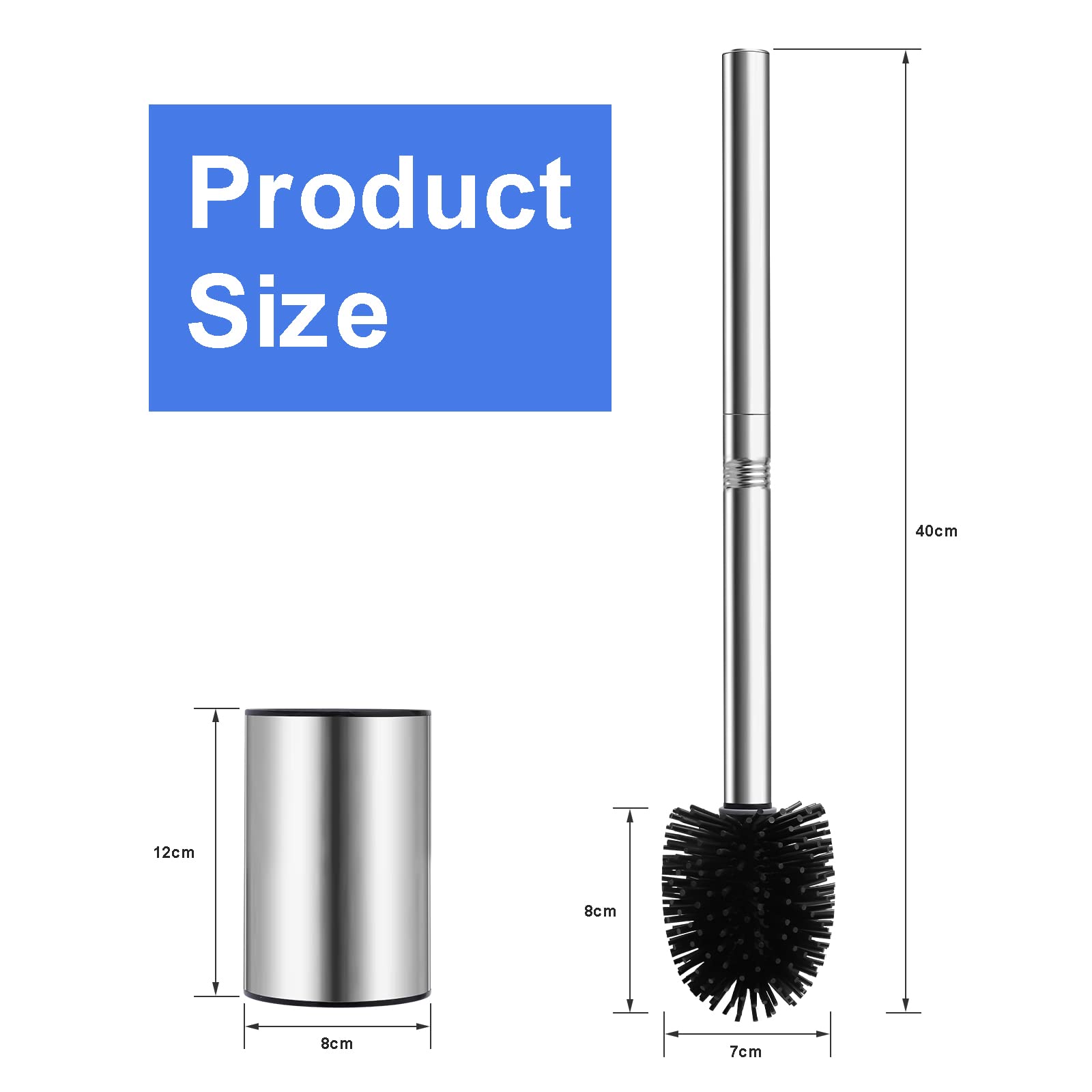 Brosse WC En Silicone Avec Support Ventilé - Nettoyage Hygiénique Et Séchage Rapide
