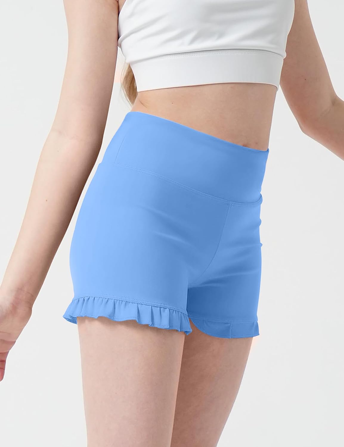 JOCMIC Girls Dance Athletic Shorts High Waisted Gymnastics Cartwheel Yoga Ruffle Shorts - Image 2