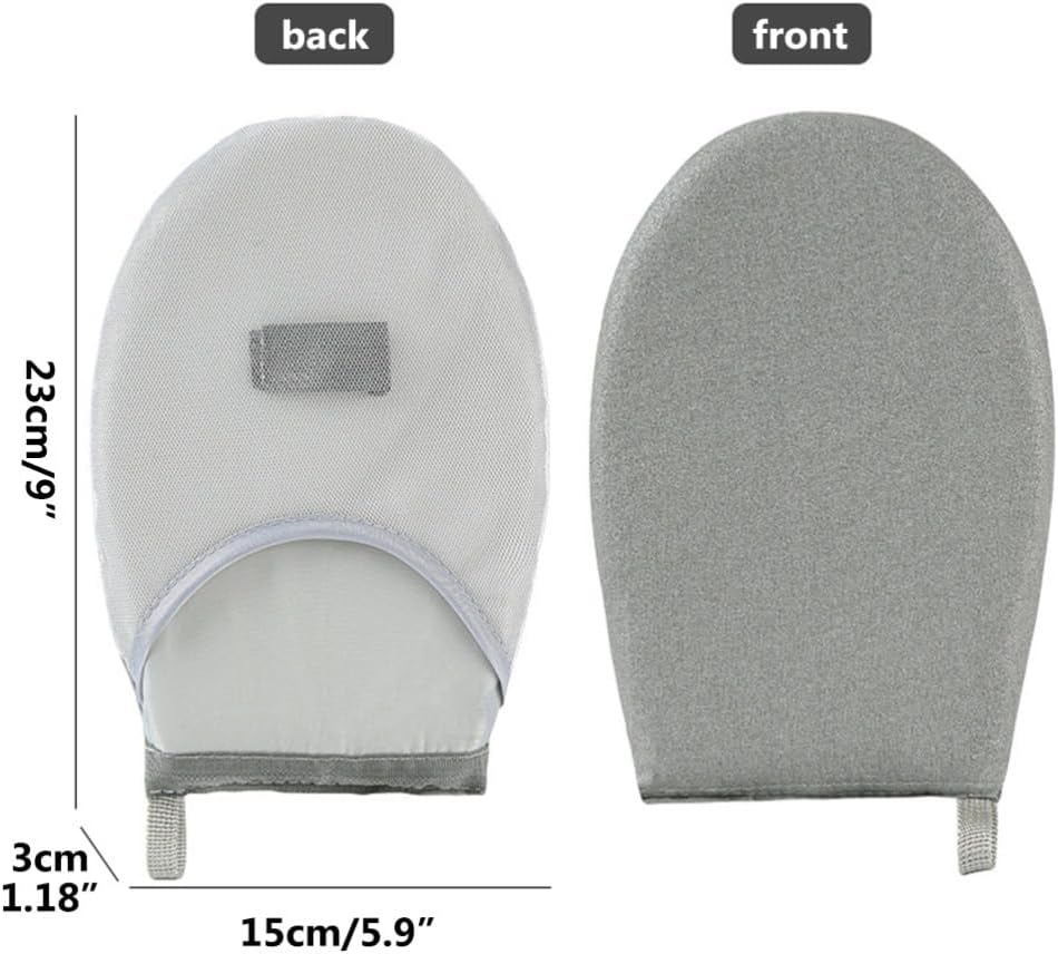Ironing Glove with Anti-Scald Insulation - Breathable Mesh Steam Glove for Shirts, Coats & Jackets, Universal Fit All Handheld Steam Irons(Round)