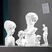 Vista 5 de 5.7 "Escultura griega clásica giuliano de Medici, estatua de resina para el busto de David, decoración del hogar (azul)