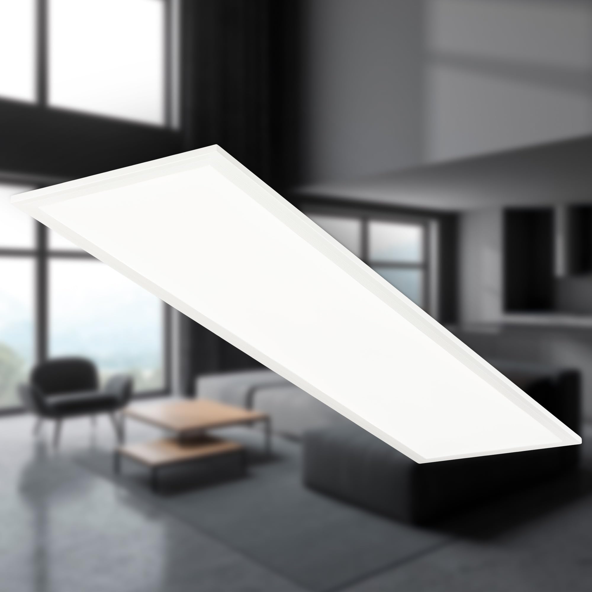 BRILONER - Panel LED z neutralnym białym światłem, ochrona przed wodą rozpryskową IP44, lampa sufitowa LED, lampa do salonu, lampa do sypialni, 100x25x6 cm, biały
