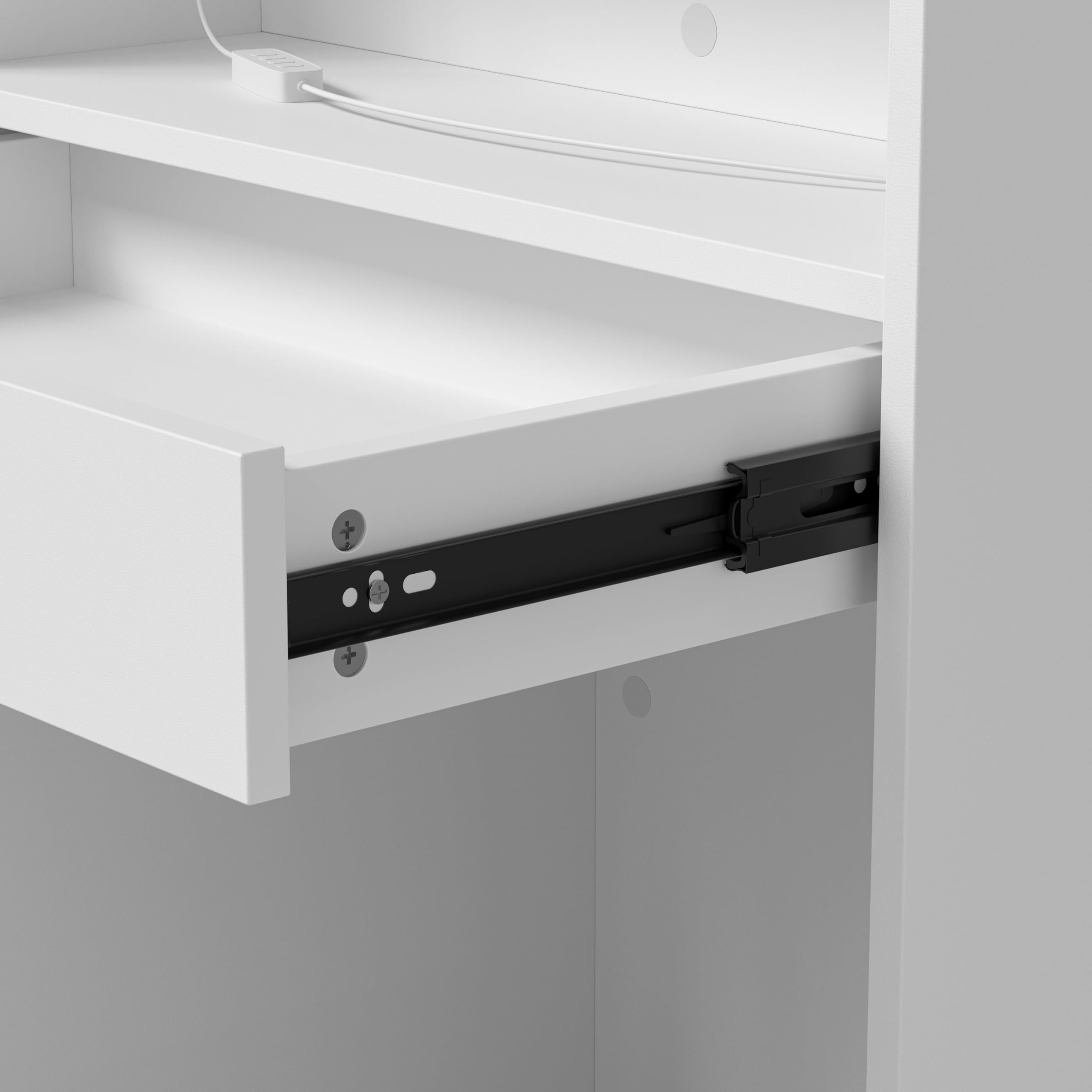 Kleine Empfangstheke mit Abschließbarer Schublade, Rezeptionstheke mit Stauraum, Kassentisch für Salon, Büro, Geschäft, Praxis und Empfangsbereich, Weiß, 58,9 × 38,8 × 104,4 cm