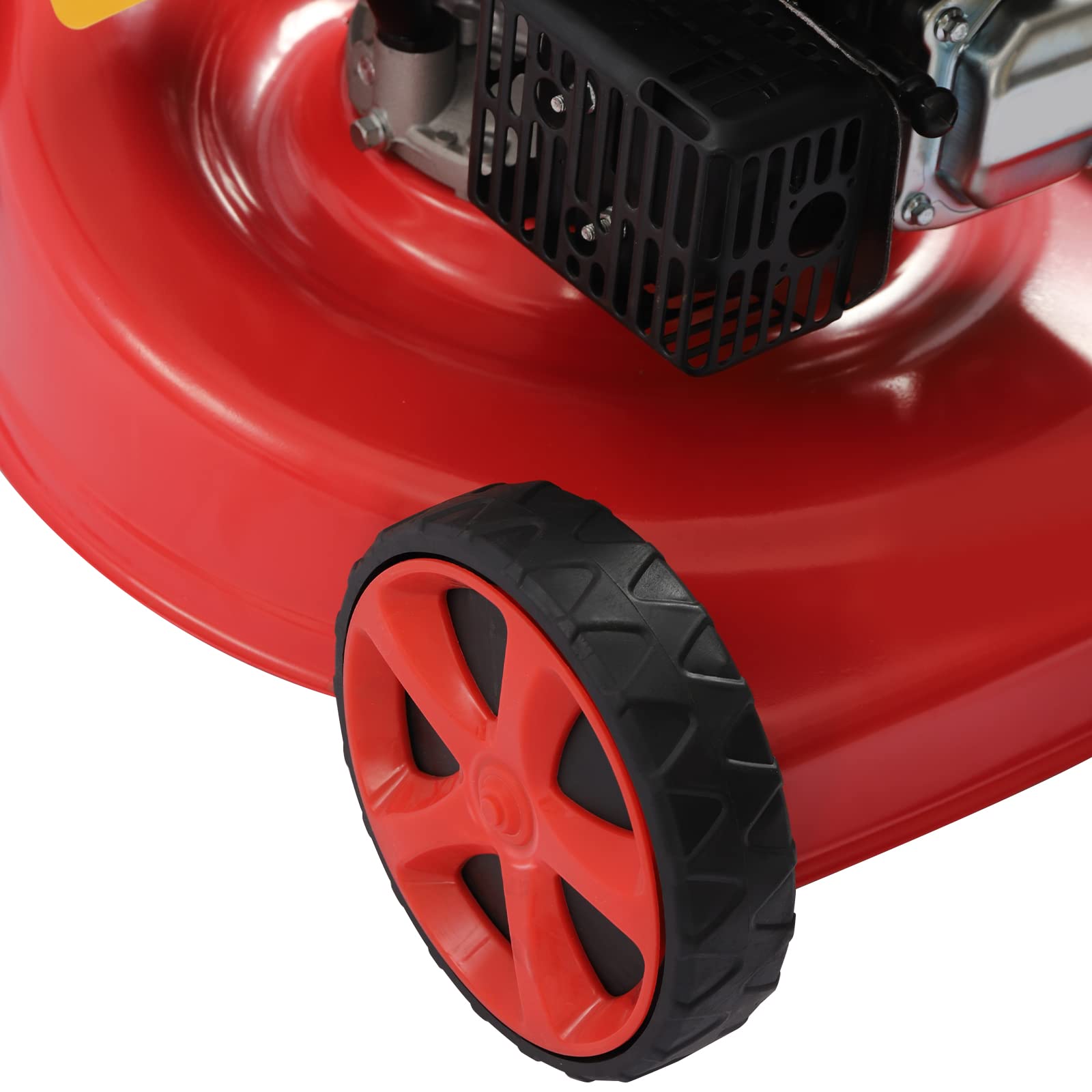 Cortacésped de gasolina, potente motor de 4 tiempos con 4 kW, ancho de corte de 51 cm, cesta de recogida de 60 l, ajuste de altura de 8 niveles, función de mantillo, tracción de ruedas, plegable