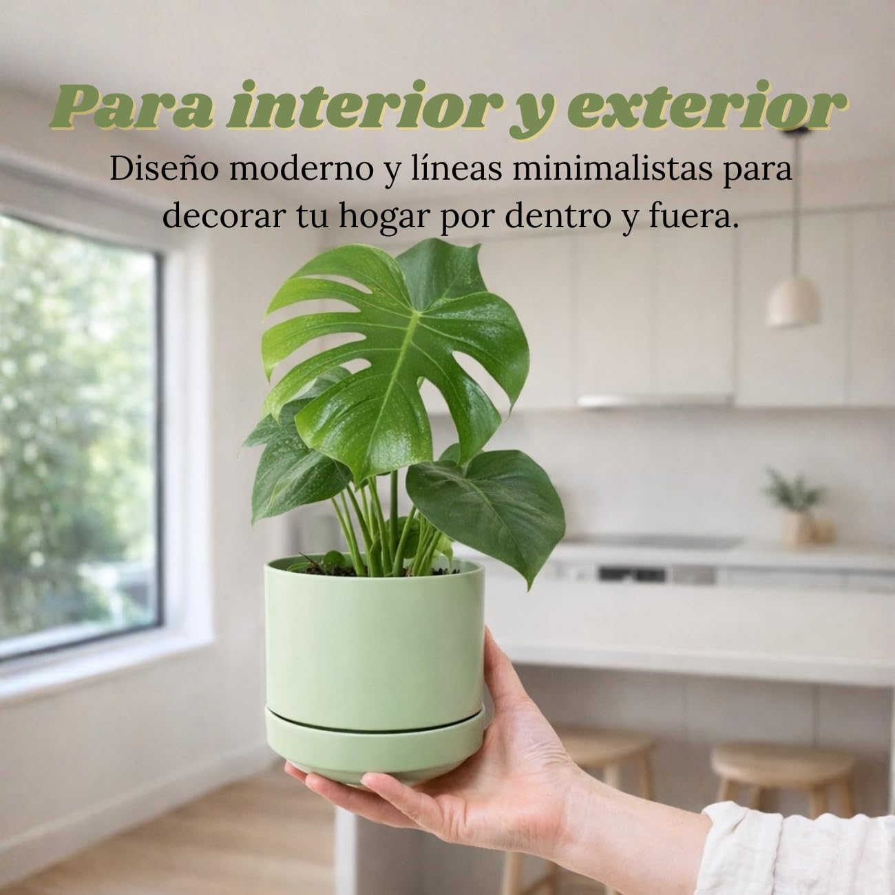 Maceteros Decorativos Interior Exterior 14 cm Pack 6 Macetas Plástico con Plato Incorporado, Tiestos para Plantas Interior, Plástico Resistente, Macetas Decorativas Modernas (6 x Pastel 14cm) — view 5