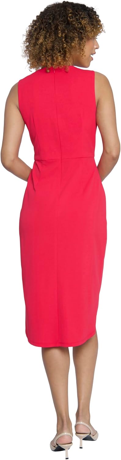 Maggy London Womens Sleeveless Jewel Neck Asymmetrical Midi for Wedding Guest | Cocktail Dress for Women - Image 3