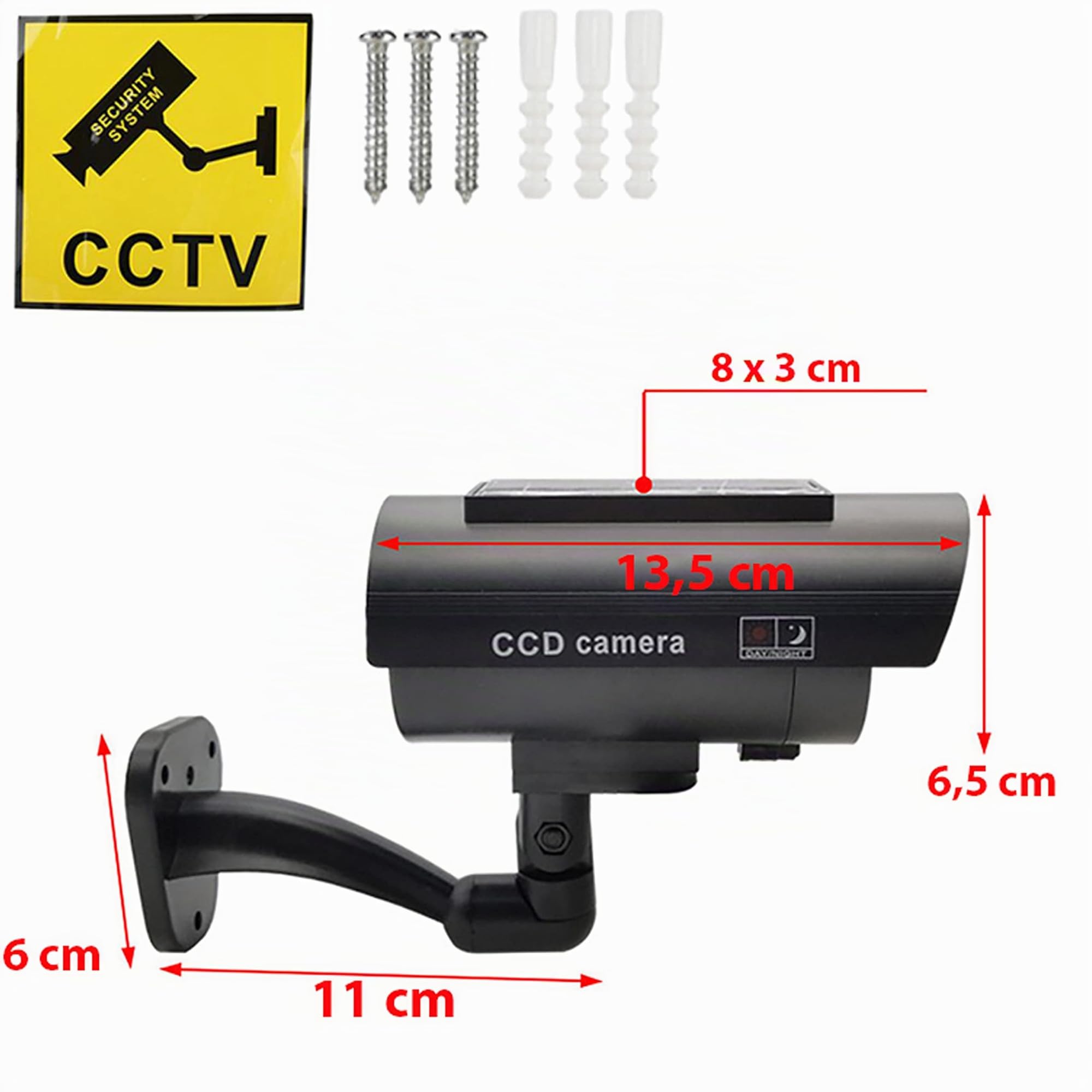 Retoo Telecamera Finta Solare LED Lampeggiante CCTV Imitazione Realistica Interni Esterni
