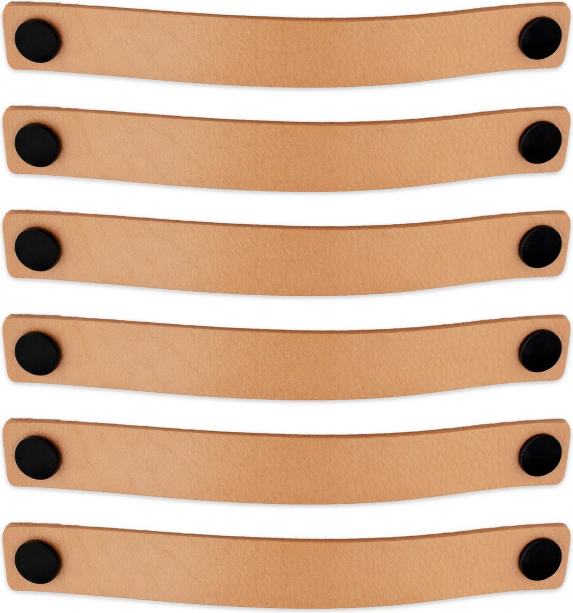 Tiradores de cuero para muebles de madera: pack de 12 tiradores de armario de 25 x 3 cm