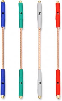 Turntable Headshell Lead Wires - 24K Gold Plated Clips, 7N OFC Copper Phono Cartridge Wires for Audiophile Vinyl Players