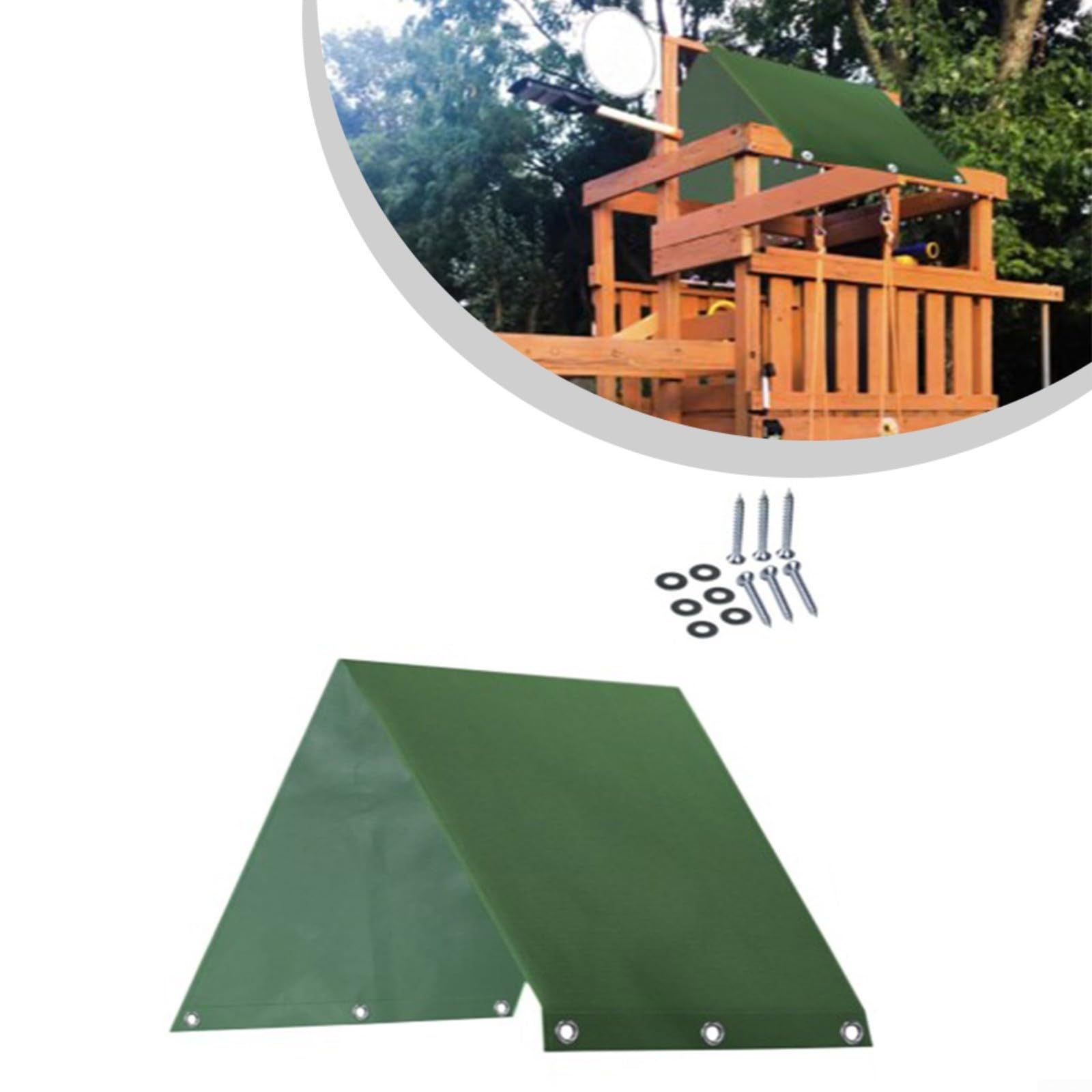 Toit de rechange pour balancelle d'extérieur - 109 x 228 cm - Tissu 600D résistant aux intempéries - Pour jeux de jardin - Vert