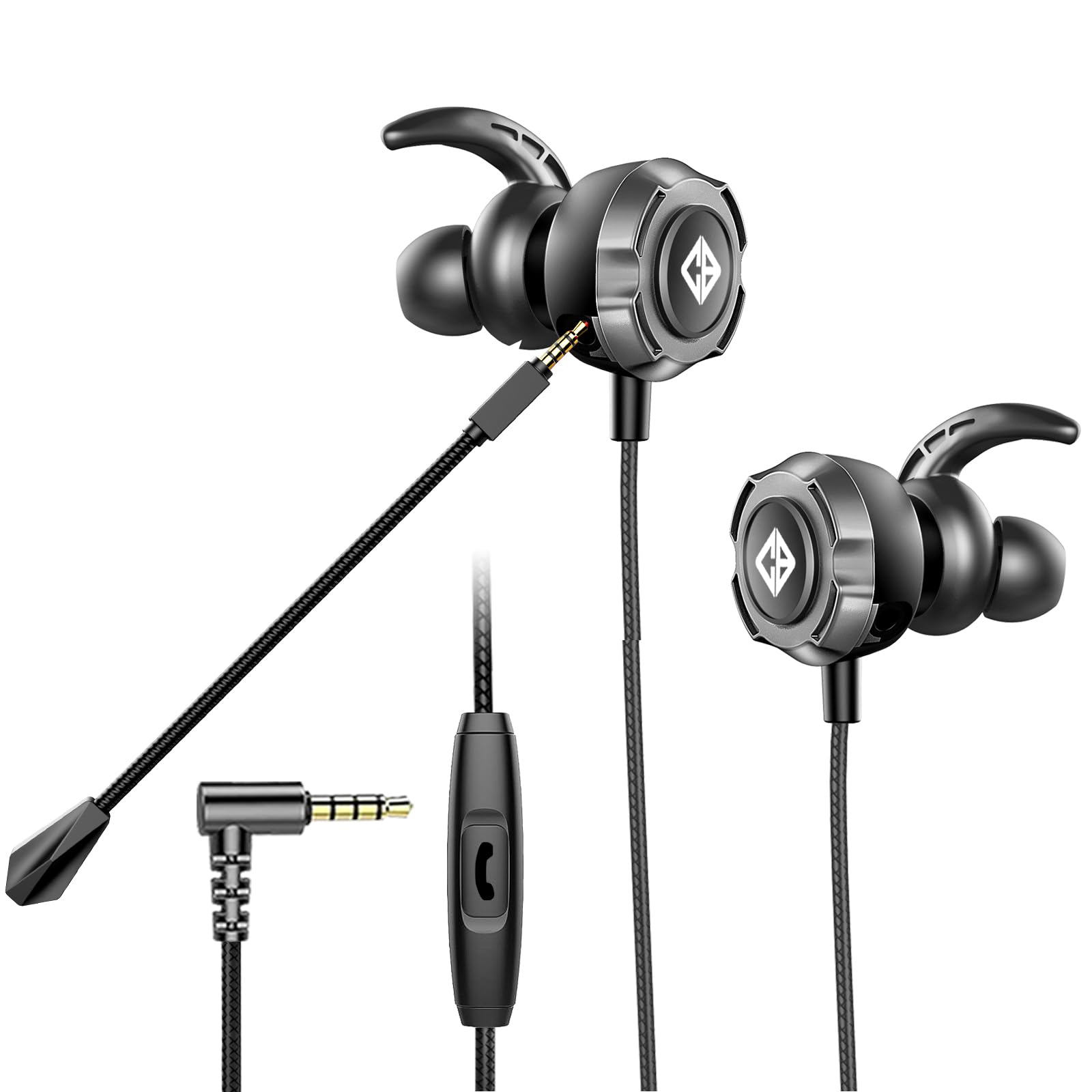 Cosmic ByteCB-EP-07 Gaming Wired in Ear Earphone with Detachable Microphone for PC, PS4, PS5, Xbox, Mobiles, Tablets (Black)
