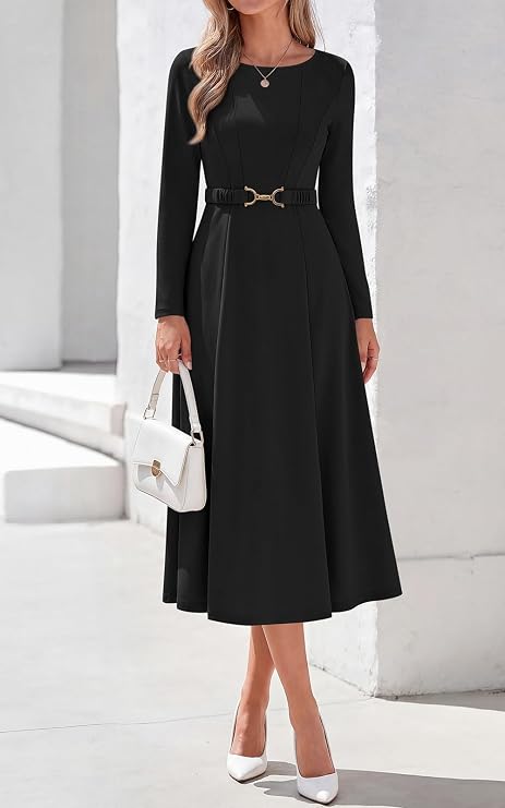 Women's dark midi dress