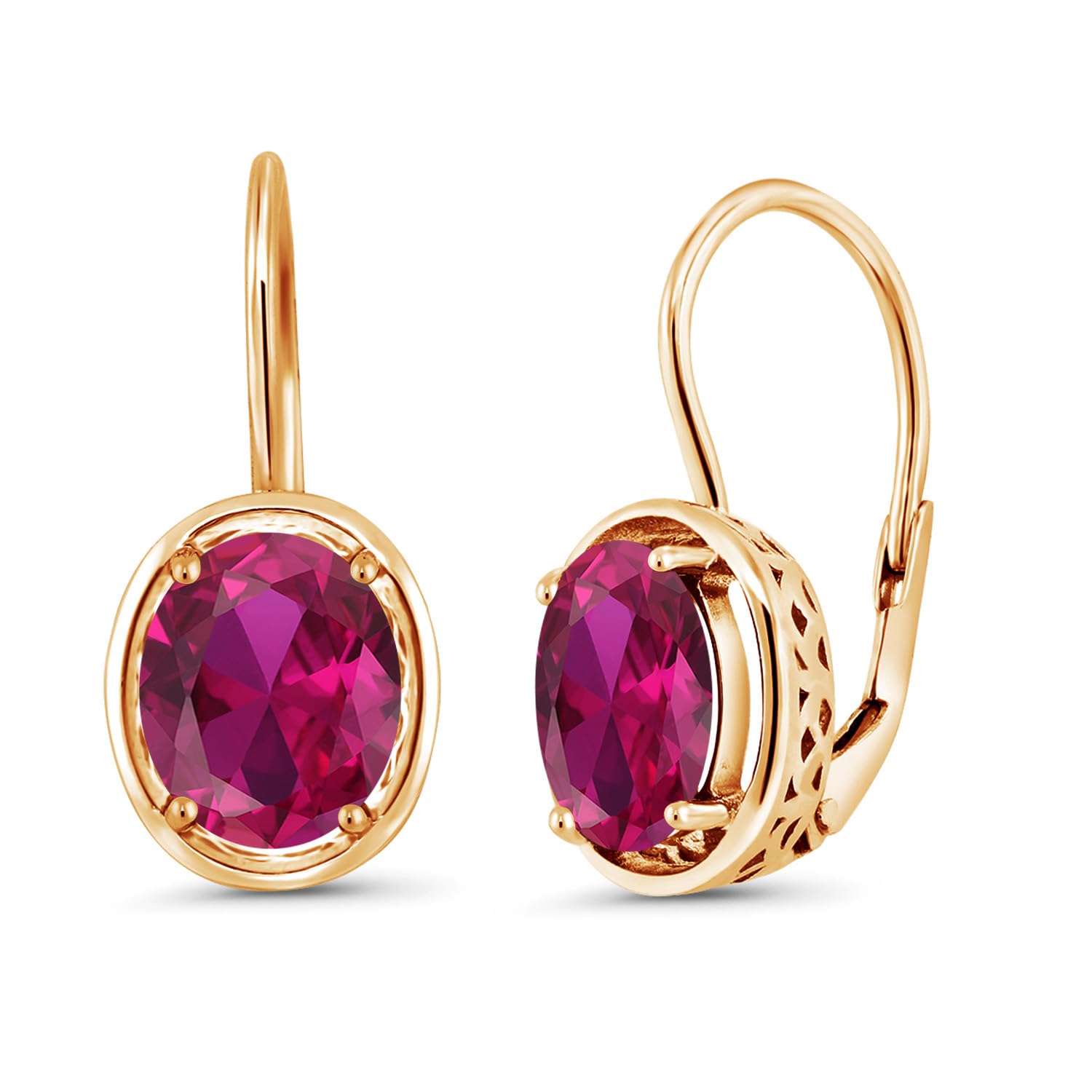 Amazon | [Gem Stone King] 4カラット シンセティック ルビー ピアス