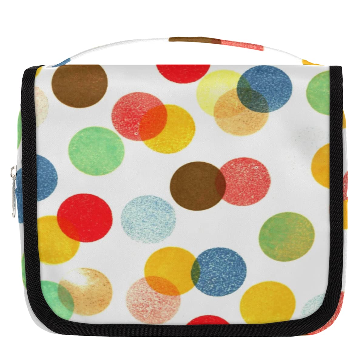 Kosmetyczka podróżna w kropki kolorowa torebka do mycia torebka unisex wiszące przybory toaletowe organizer na kosmetyki, wielobarwny, Jeden rozmiar
