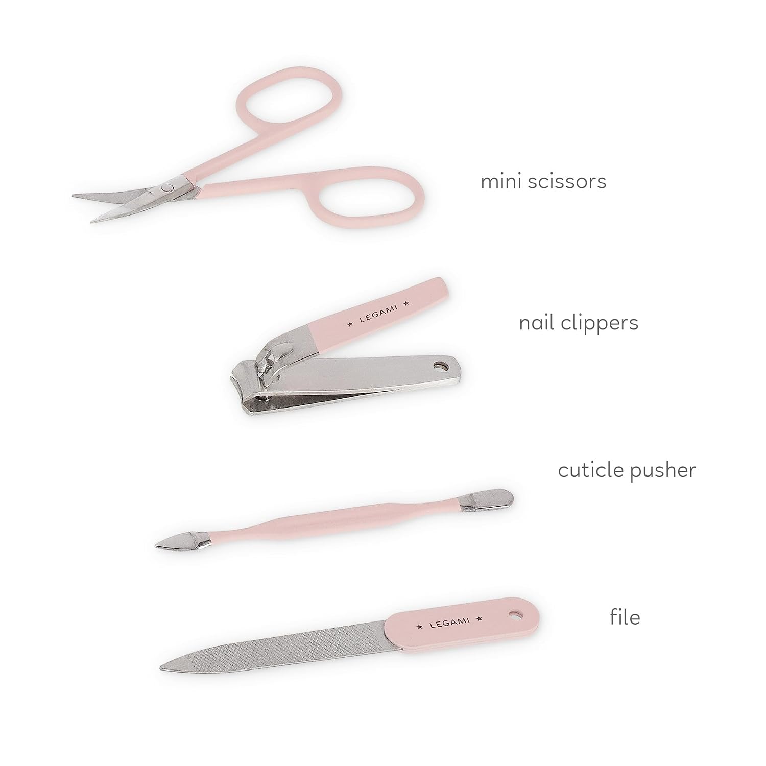 Legami Manicure Kit - But First, Nails!, Scissors, Nail Clippers, File, Cuticle Pusher for Manicure and Pedicure, Pocket and Portable Set, Ideal for Travel, Home Use, Panda
