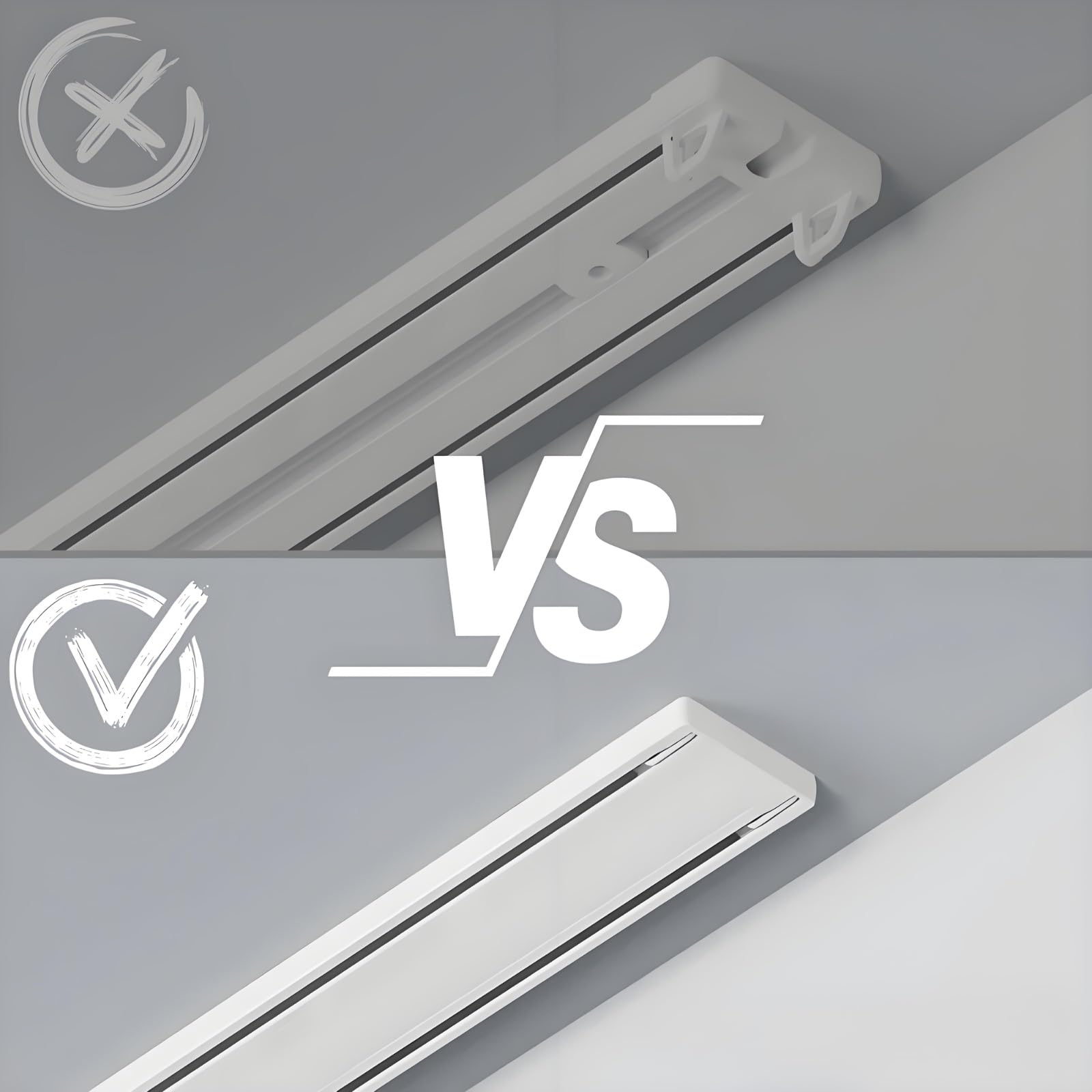 Dwurzędowy system szyn sufitowych, 3.3ft - 19.7ft Adjuble Heavy Du Rail System do salonu i sypialni, ścianka działowa, czarna, 1-6 m, wysuwany uchwyt sufitowy