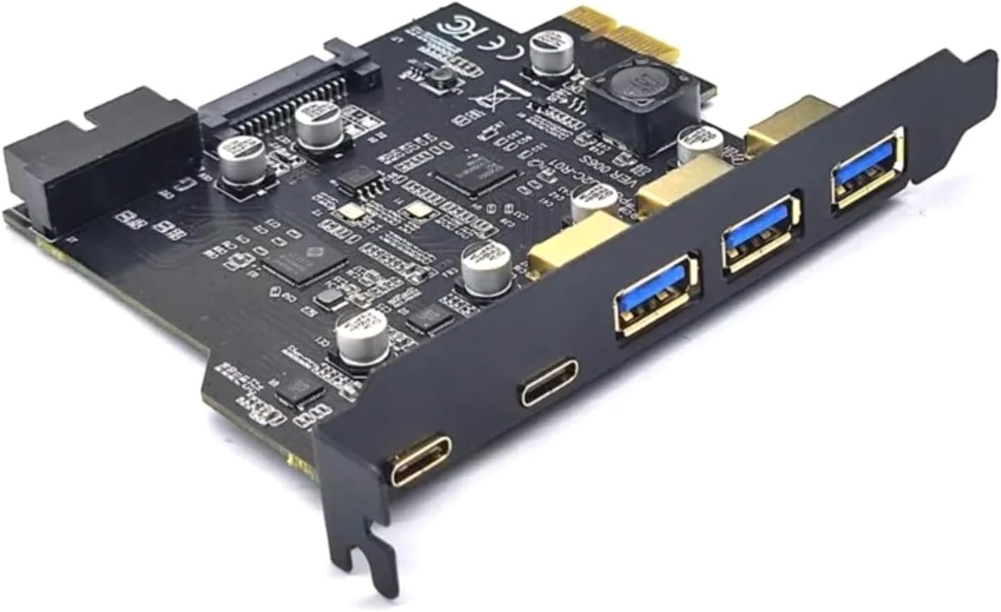 USB 3.2 GEN1 Type-C Expansion Card with External USB-A Type-C & 19Pin Interface Up to 5Gbps Computer Accessories