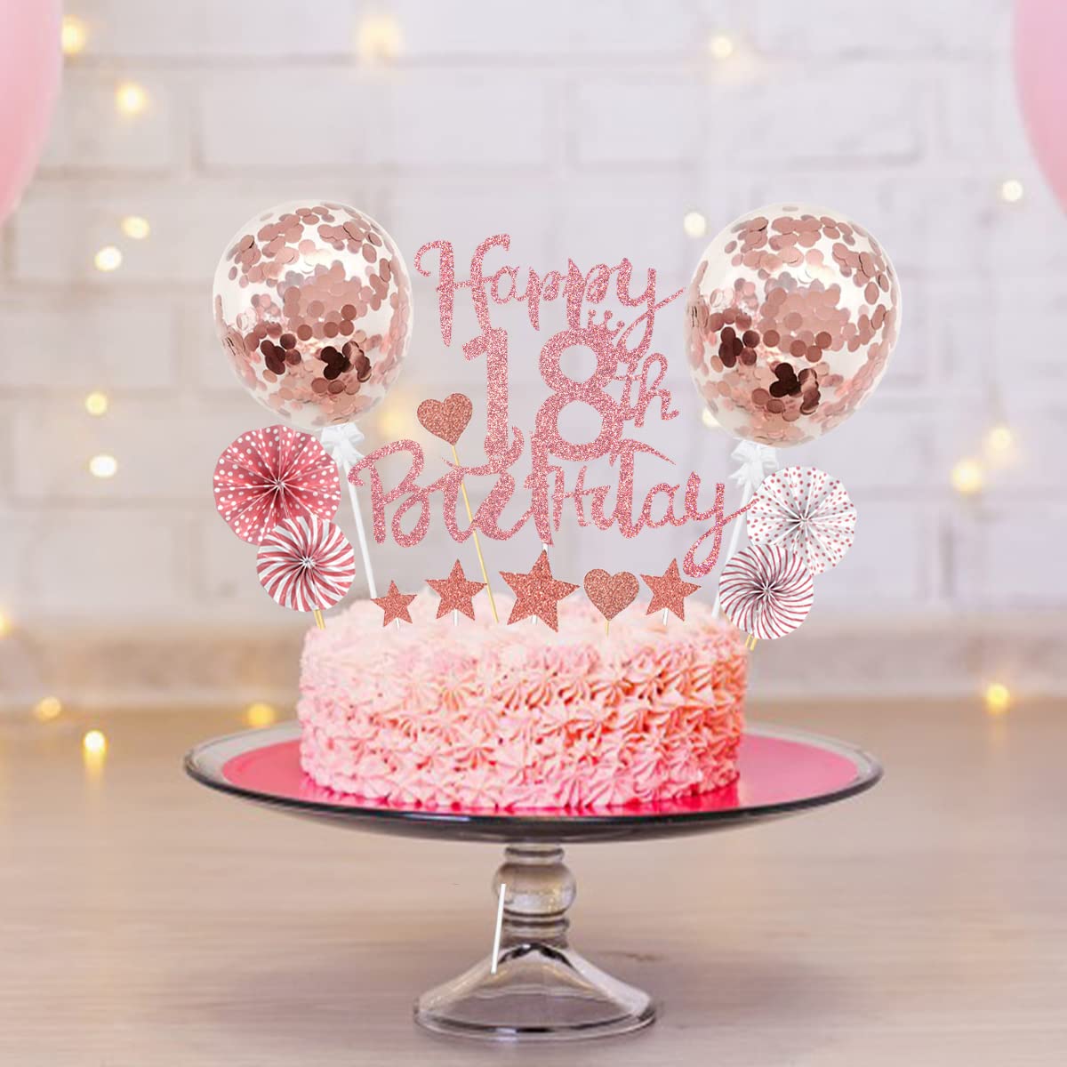 Décoration Anniversaire 18 Ans Toile De Fond Photo Happy Birthday Ballon Doré Rose - Mignon 16ème Anniversaire - Pour Fille Déco Anniversaire 18 Ans Femme