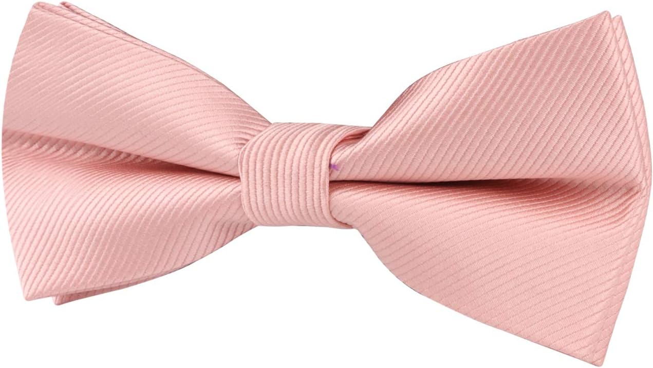 AUSCUFFLINKS Rose Gold Pink Skinny Ties Bowtie Pocket Square Neckties | Pinkish Wedding Ties for Groomsmen (ROSE GOLD PINK)