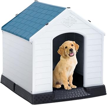 Large Dog House,Outdoor Dog Kennel,Insulated Dog House Pet Puppy Shelter for Small Medium Large Dogs Waterproof with Air Vents&Elevated Indoor Outdoor28" H