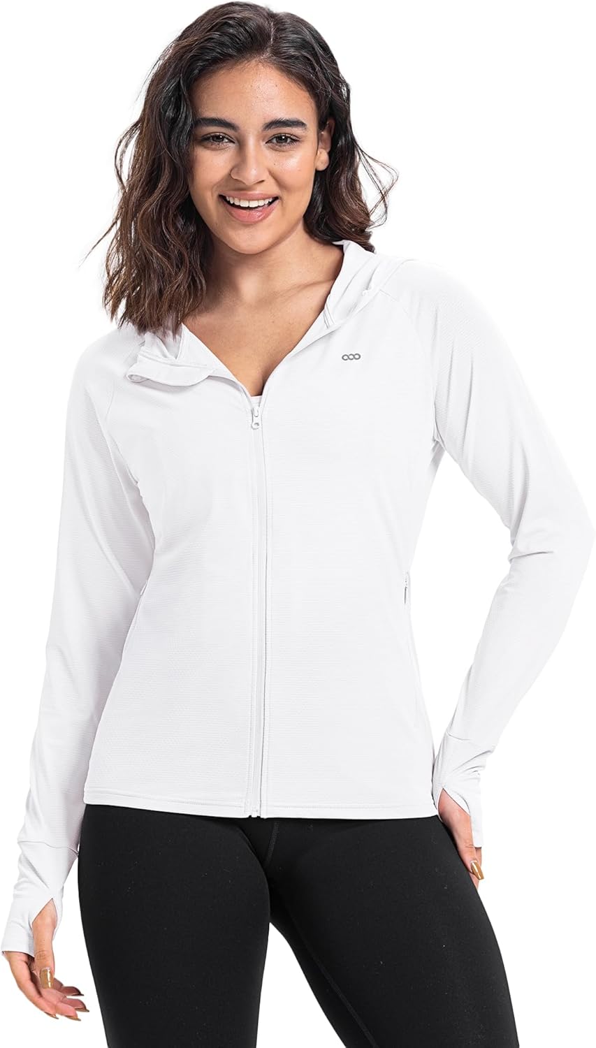 33,000ft Women's UPF 50+ Sun Protection Jacket Lightweight Hoodie Zip Long Sleeve Athletic Shirt for Hiking Running