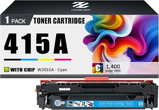 415A Toner Cartridges Compatible for HP 415A W2031A Cyan Toner Cartridge Work for HP Laserjet Pro M454dn M454dw M454nw M479dw M479fdn M479fdw Printers
