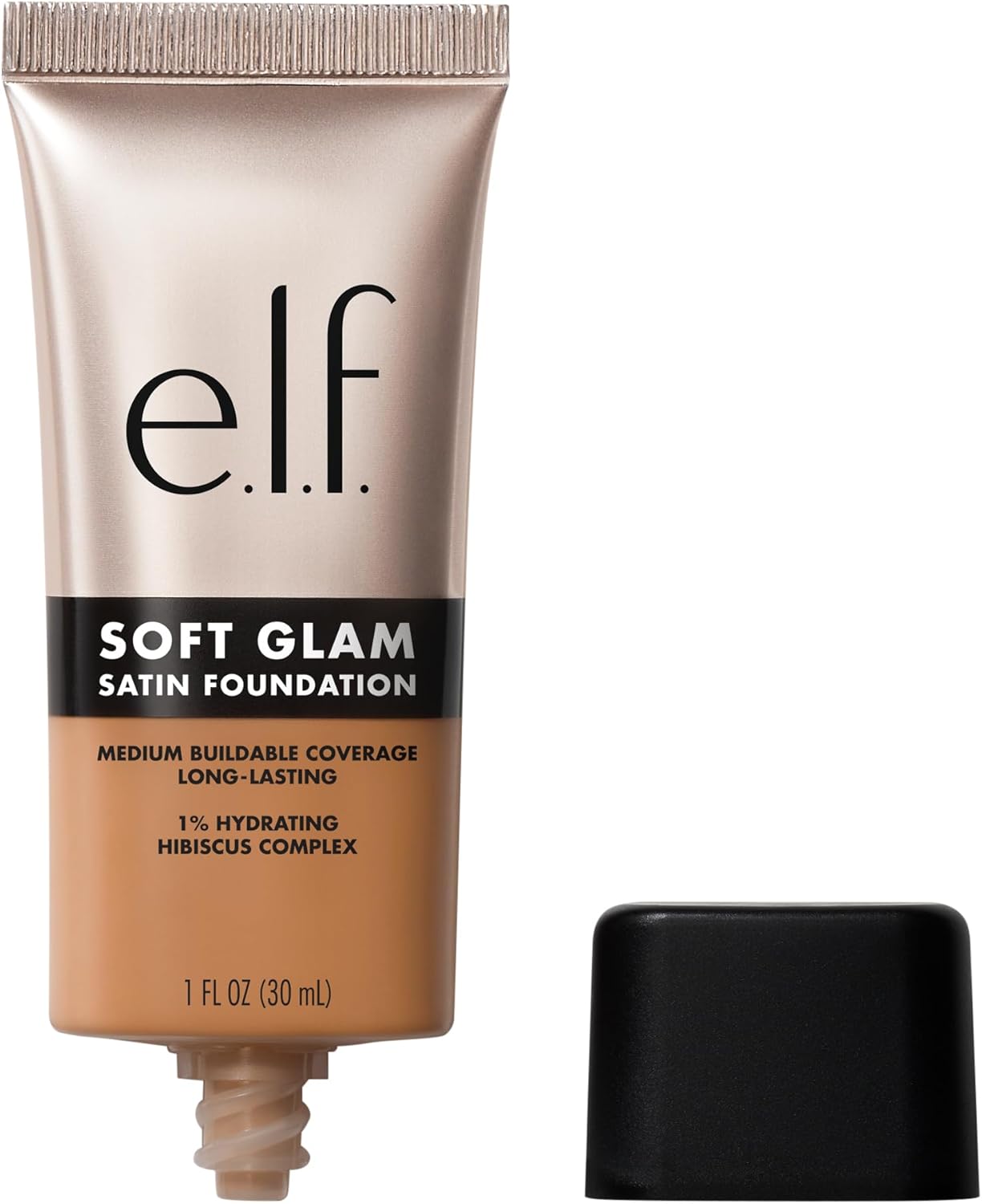e.l.f. Soft Glam Foundation, gemiddelde dekking, langdurige en opbouwende foundation voor een gladde, zijdematte afwerking, veganistisch en dierproefvrij, 42 tan neutraal