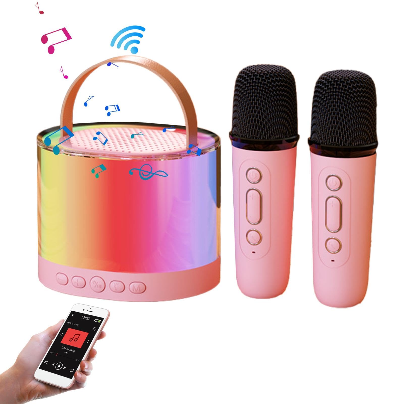 Máquina de karaoke, Máquina de Karaoke Portátil,Pequeño de karaoke con altavoz y micrófono inalámbrico | Equipo de karaoke versátil, altavoz estéreo para fiestas en casa