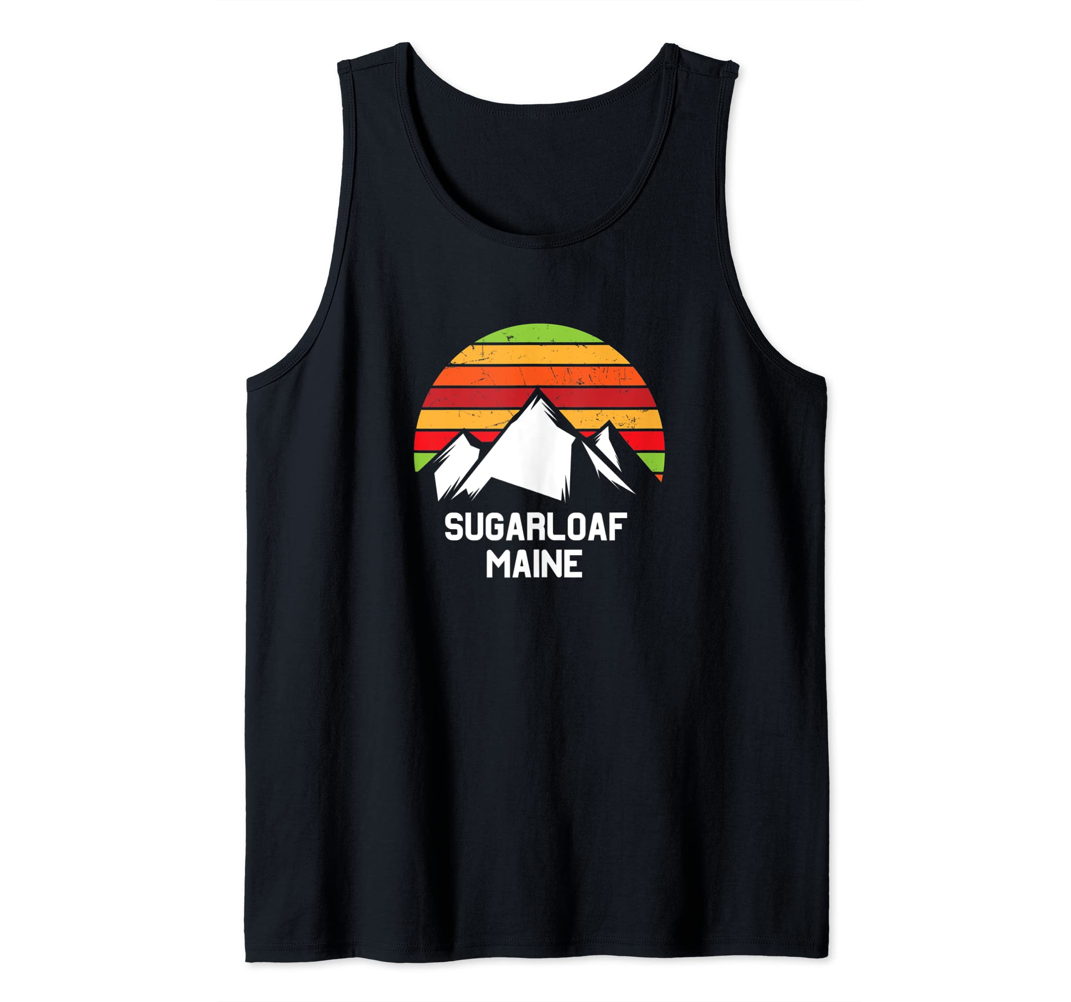 Sugarloaf Maine Shirt Mountain Retro Cirlcle Graphics Tank Top