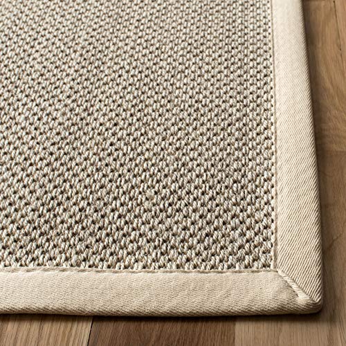 Safavieh Natural Fiber Collection 9' Square Marble / Beige Nf143C Border Sisal Area Rug #TOP3