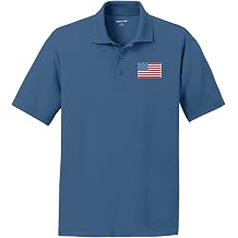 Buy Cool Shirts Mens US Flag Pocket Print Textured Polo Shirt