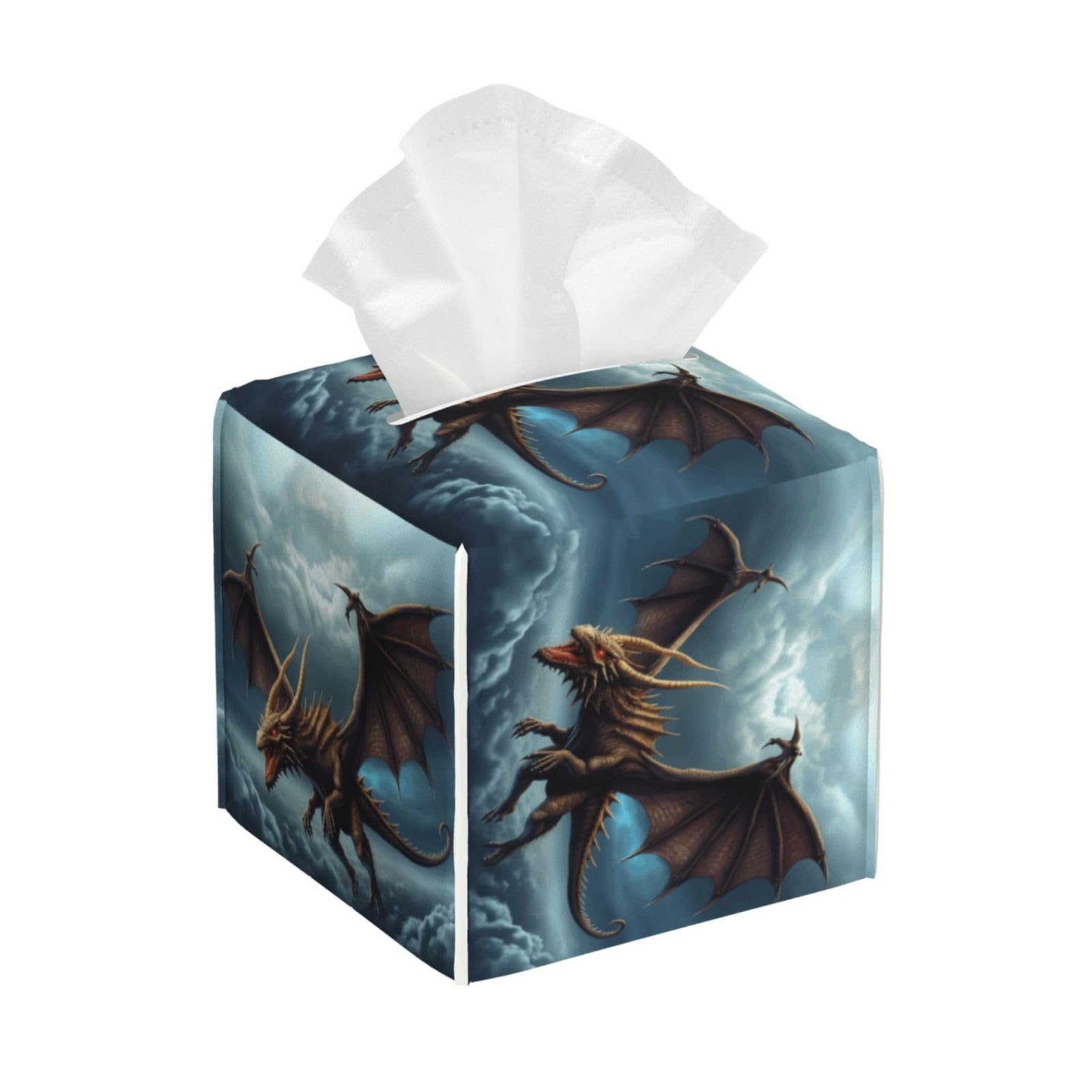 Flying Dragon Tissue Box Cover Square Cube Boxes