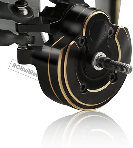 Miniatura 6 de RCHuiWow Portal RC cubre actualizaciones parte para Axial Capra UTBSCX10 III, cubiertas de portal exterior de latón de peso pesado, 4 piezas, negro