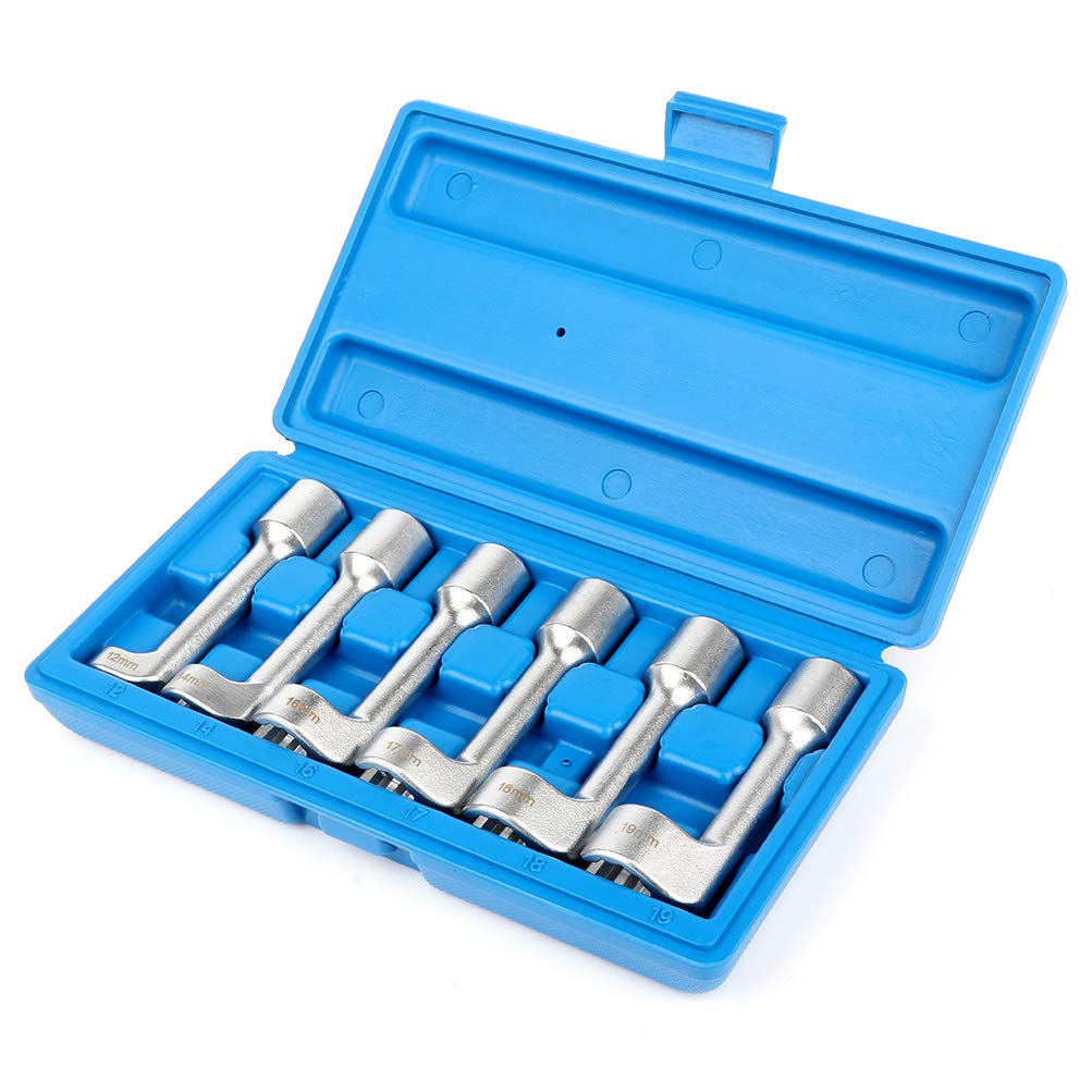 ECCPP 1/2 Drive L-Type Diesel Injector Sockets Wrench Set 6 Pcs 12 mm 14 mm 16 mm 17 mm 18 mm 19 mm