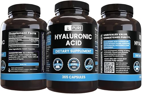 Miniatura 4 de Ácido hialurónico 365 cápsulas puro sin rellenos de origen natural extra fuerte sin OMG 450 mg de porción