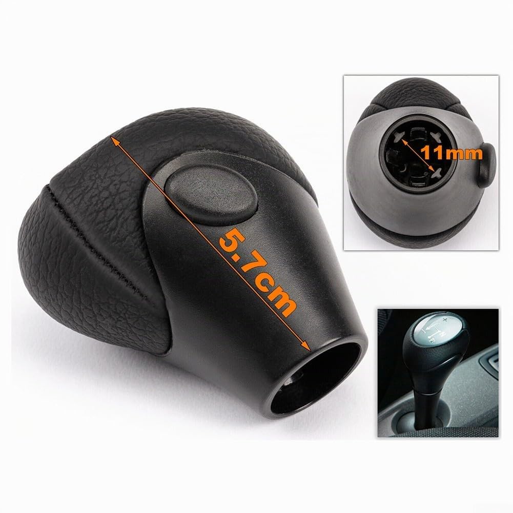 ReachMall Pomello cambio, Pomello del cambio automatico, testa del cambio adatto per Smart 451 07-2018 450/451 2007-2018 cambio automatico in pelle leva del cambio e pomello