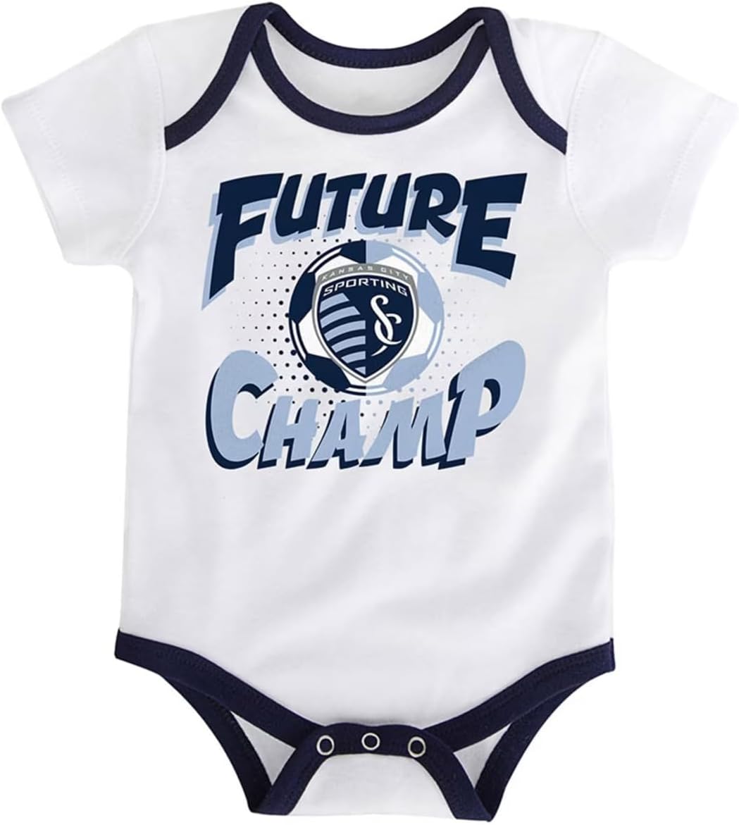 Outerstuff Sporting Kansas City 3-Pack Advantage Rule Team Logo Newborn/Infant Baby Bodysuit Onesie - Image 3